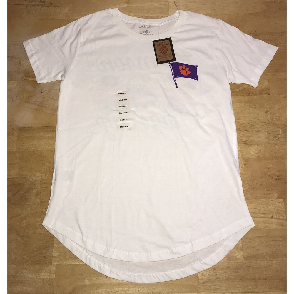 NWT Three Square Clemson White T-Shirt Crewneck Short Sleeve Women's‎ Medium